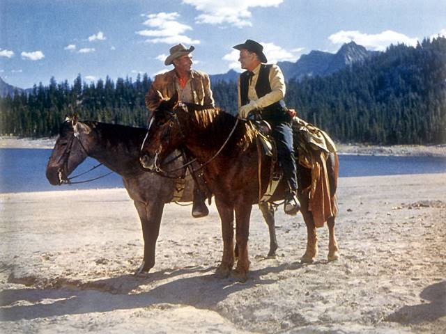 Joel McCrae and Randolph Scott star in Ride the High Country.