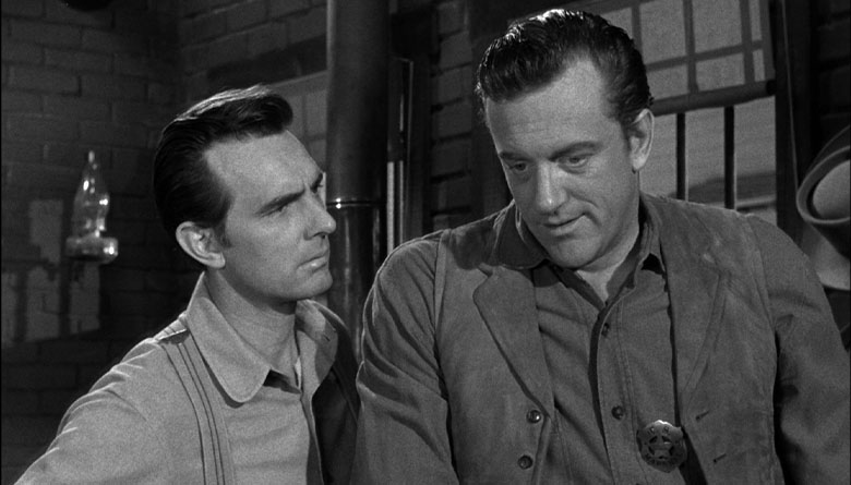 Chester played by Dennis Weaver, and Matt Dillon played by James Arness in Gunsmoke