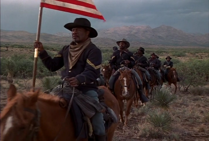 Soldiers on horseback in Buffalo Soldiers