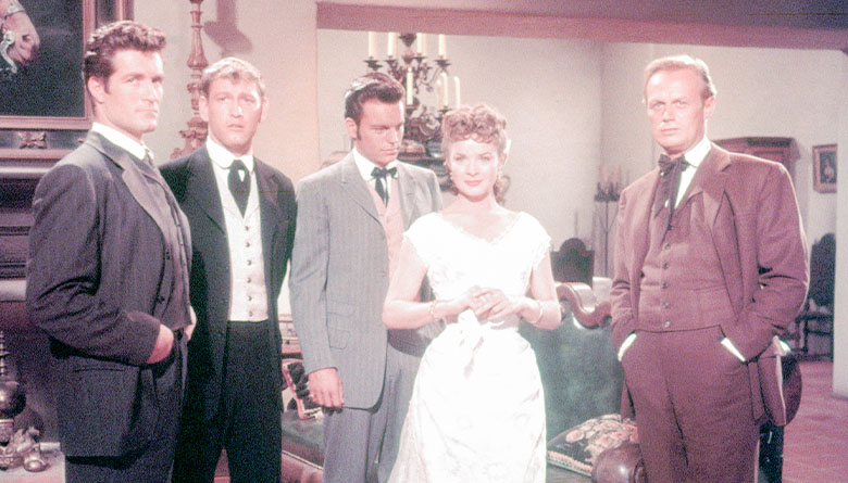 Earl Holliman, Katie Elder, and cast from Broken Lance