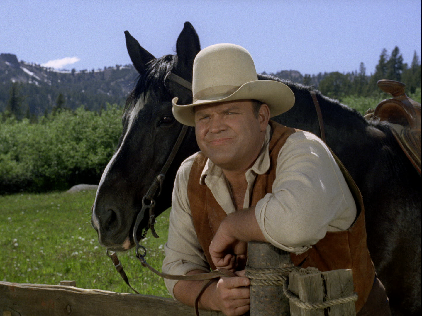 Hoss with his horse Chub in Bonanza